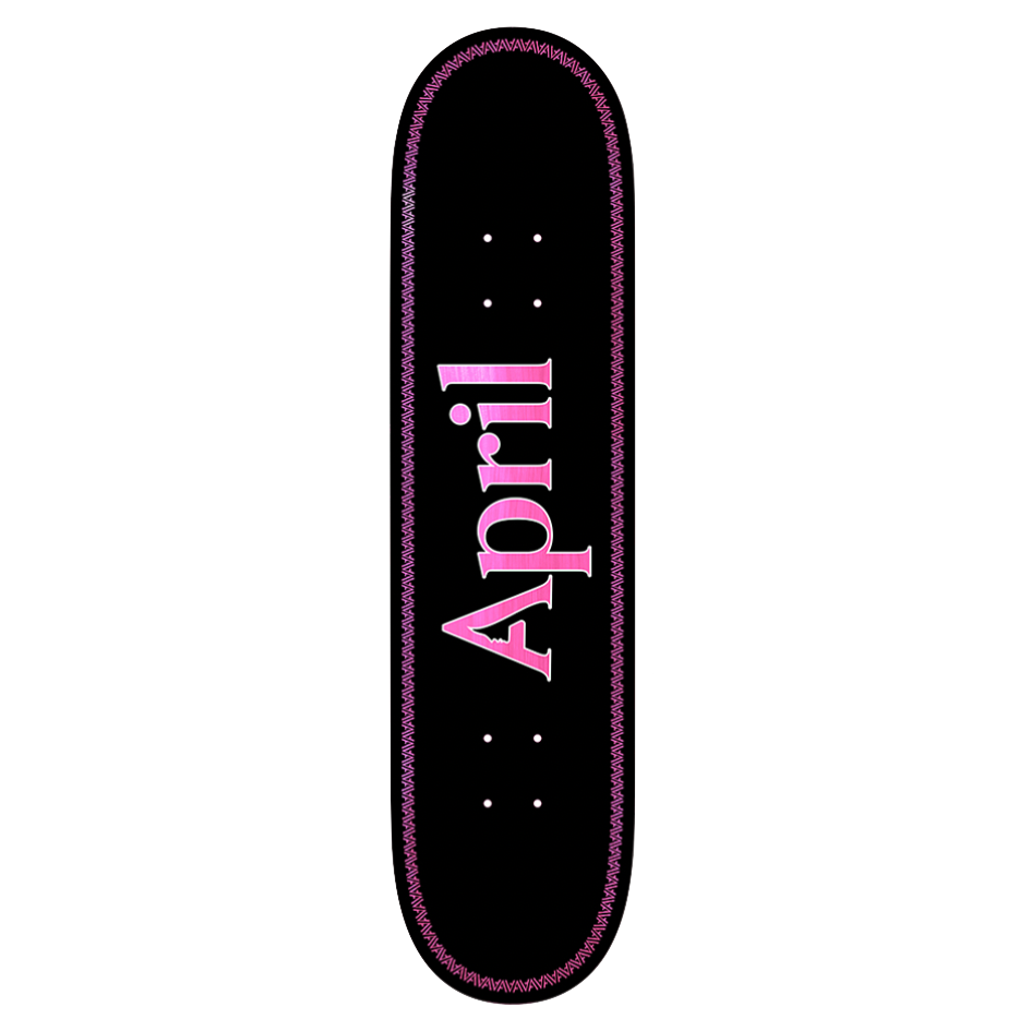 April OG Logo Helix deck black pink 8"
