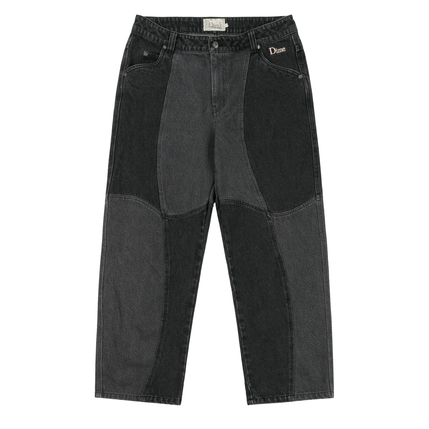 Dime Blocked Relaxed Denim pant black washed