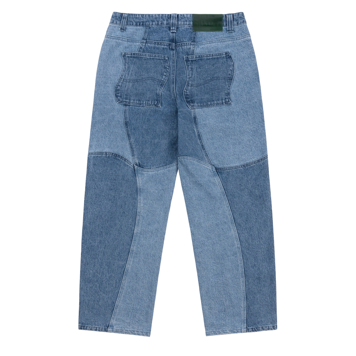 Dime Blocked Relaxed Denim pant blue washed