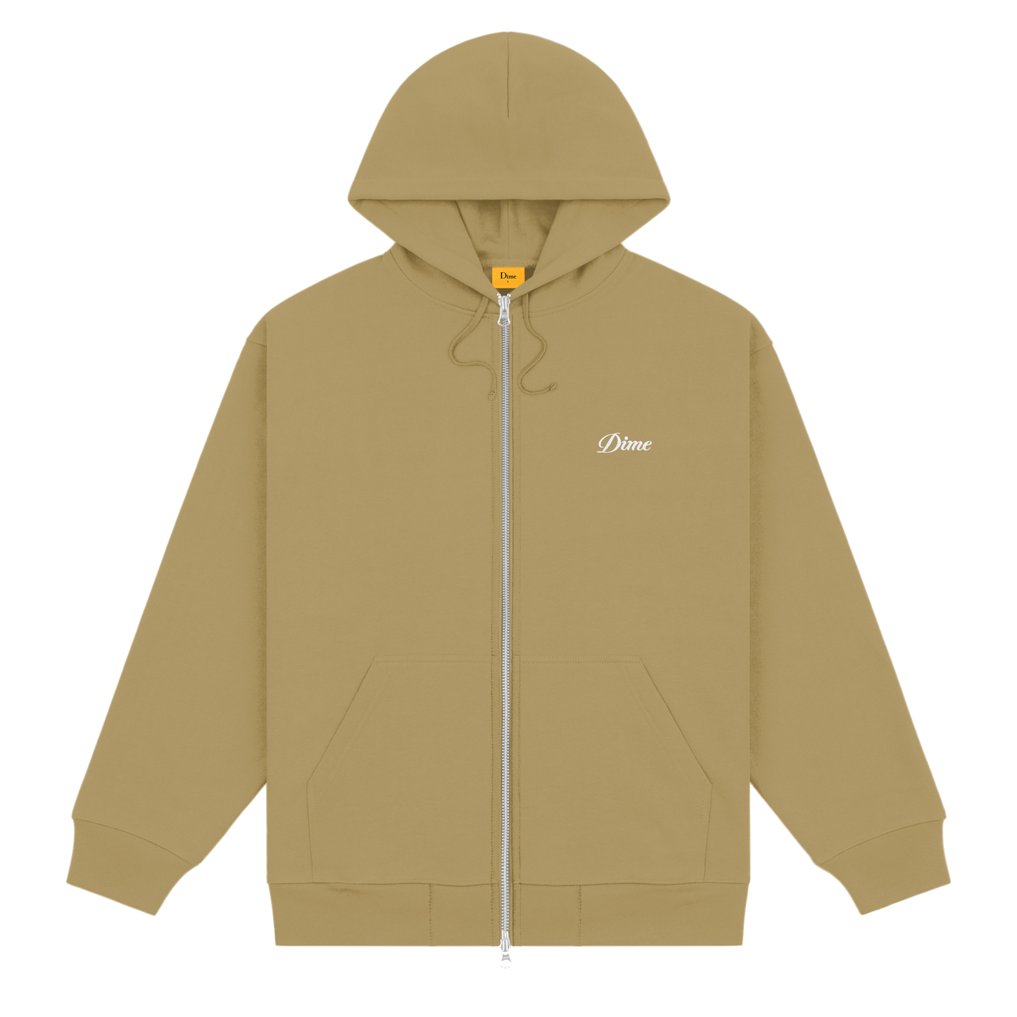 Dime Cursive Zip hoodie oak