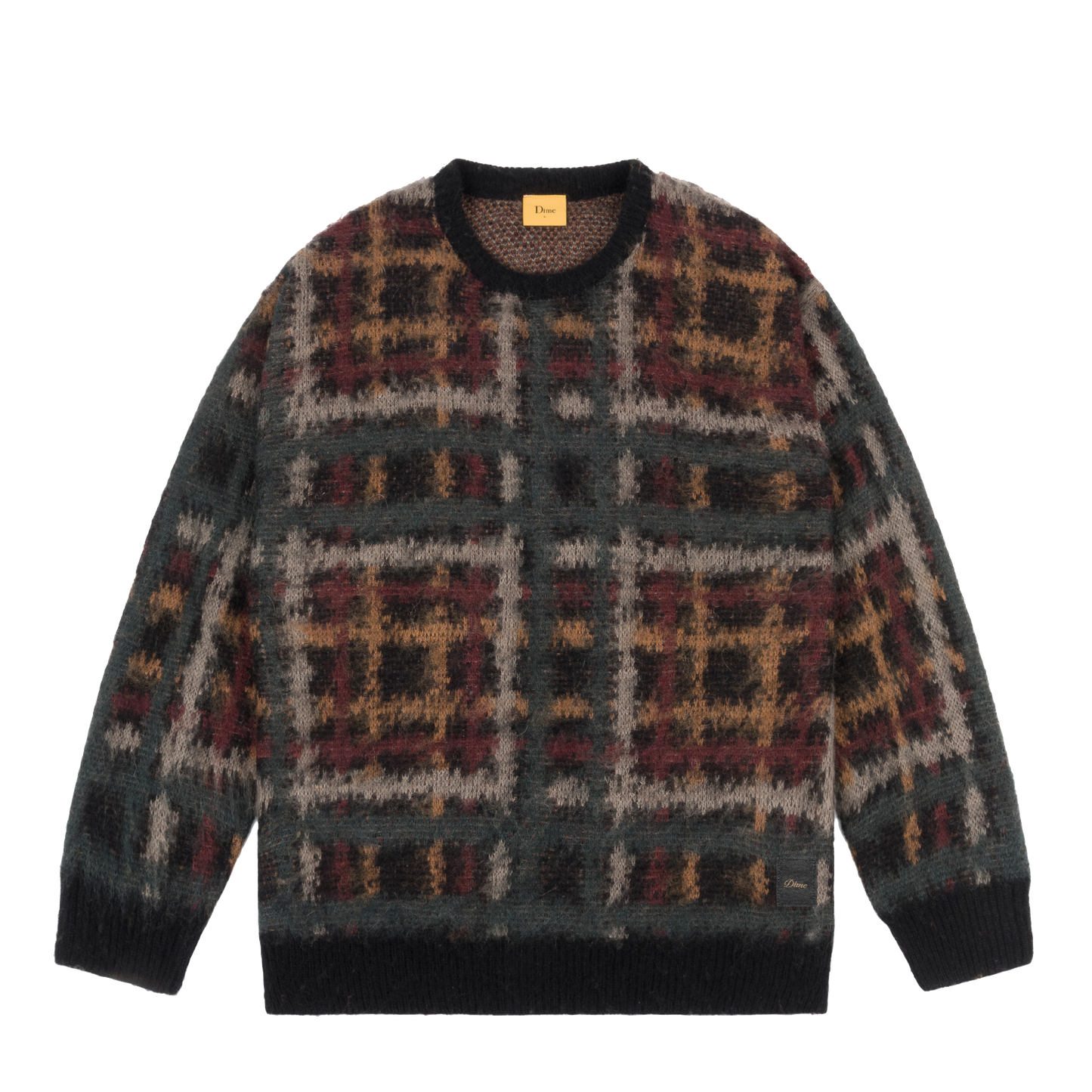 Dime Plaid Mohair knit black