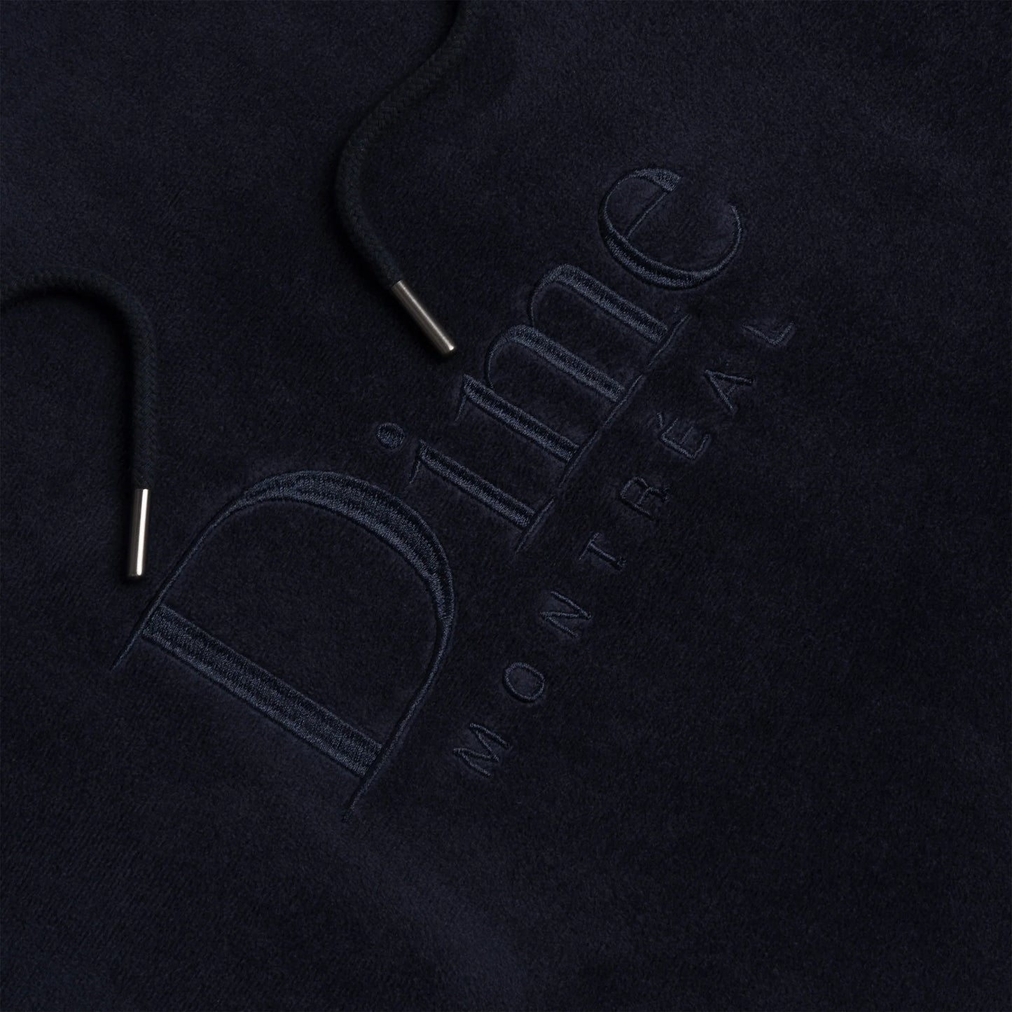 Dime Velour hoodie navy