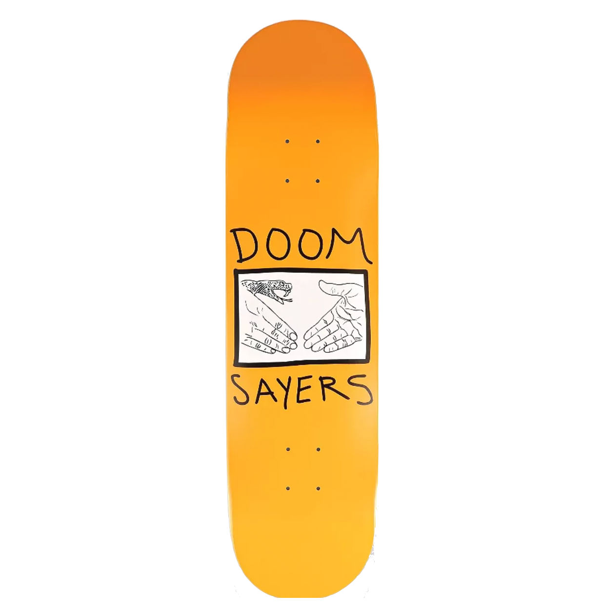 Doom Sayers Snake Shake Hand deck orange 8.25"