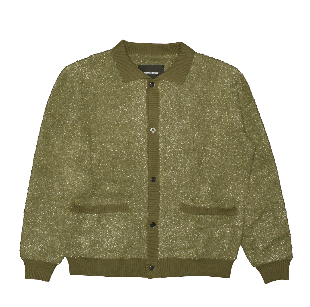 Fucking Awesome Big Night Out Cardigan olive glitter