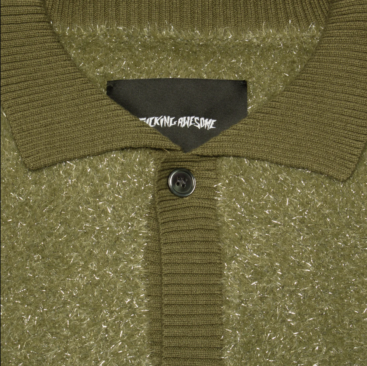 Fucking Awesome Big Night Out Cardigan olive glitter