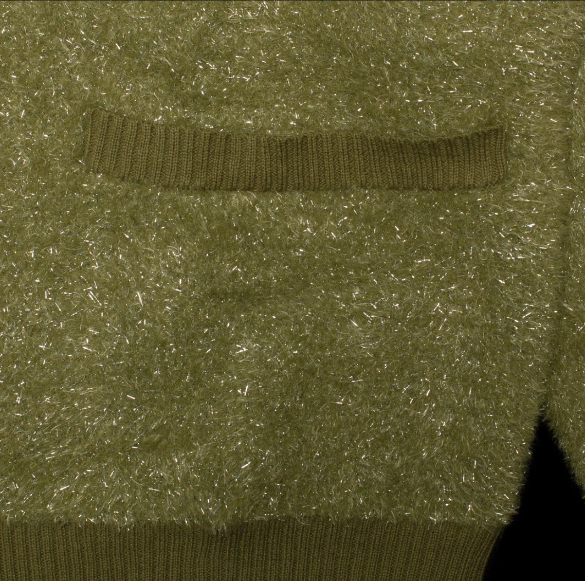 Fucking Awesome Big Night Out Cardigan olive glitter