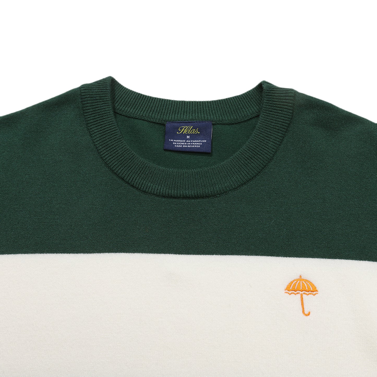 Hélas knit Groove Crewneck white green