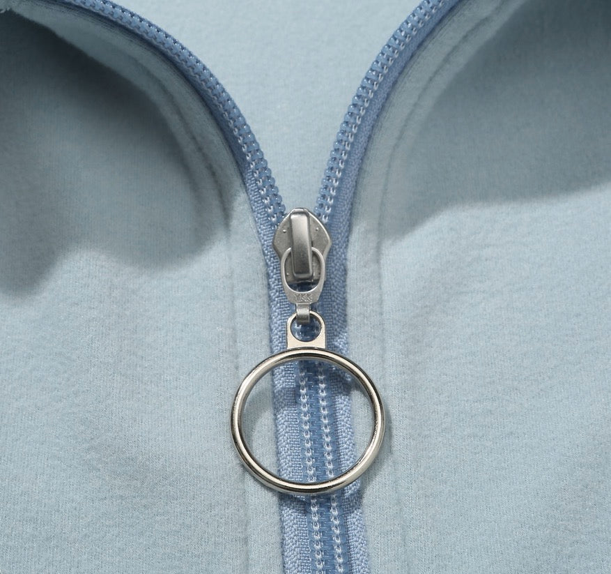 Hélas Quarter Zip Super Soft crewneck baby blue