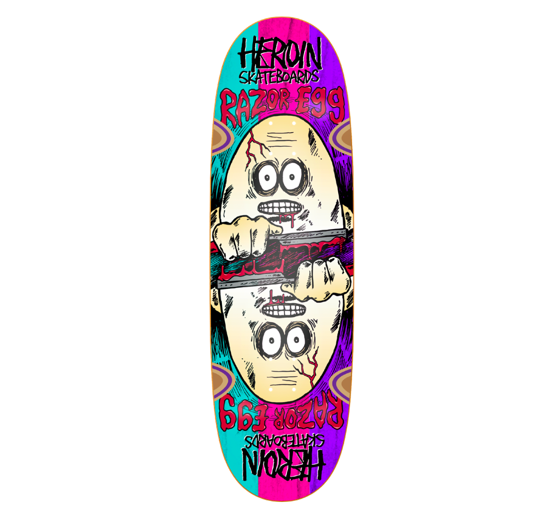 Heroin Razzoregg Sym Spliced deck 9.5"X32"