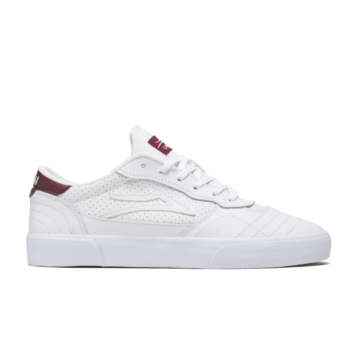 Lakai Cambridge white burgundy leather