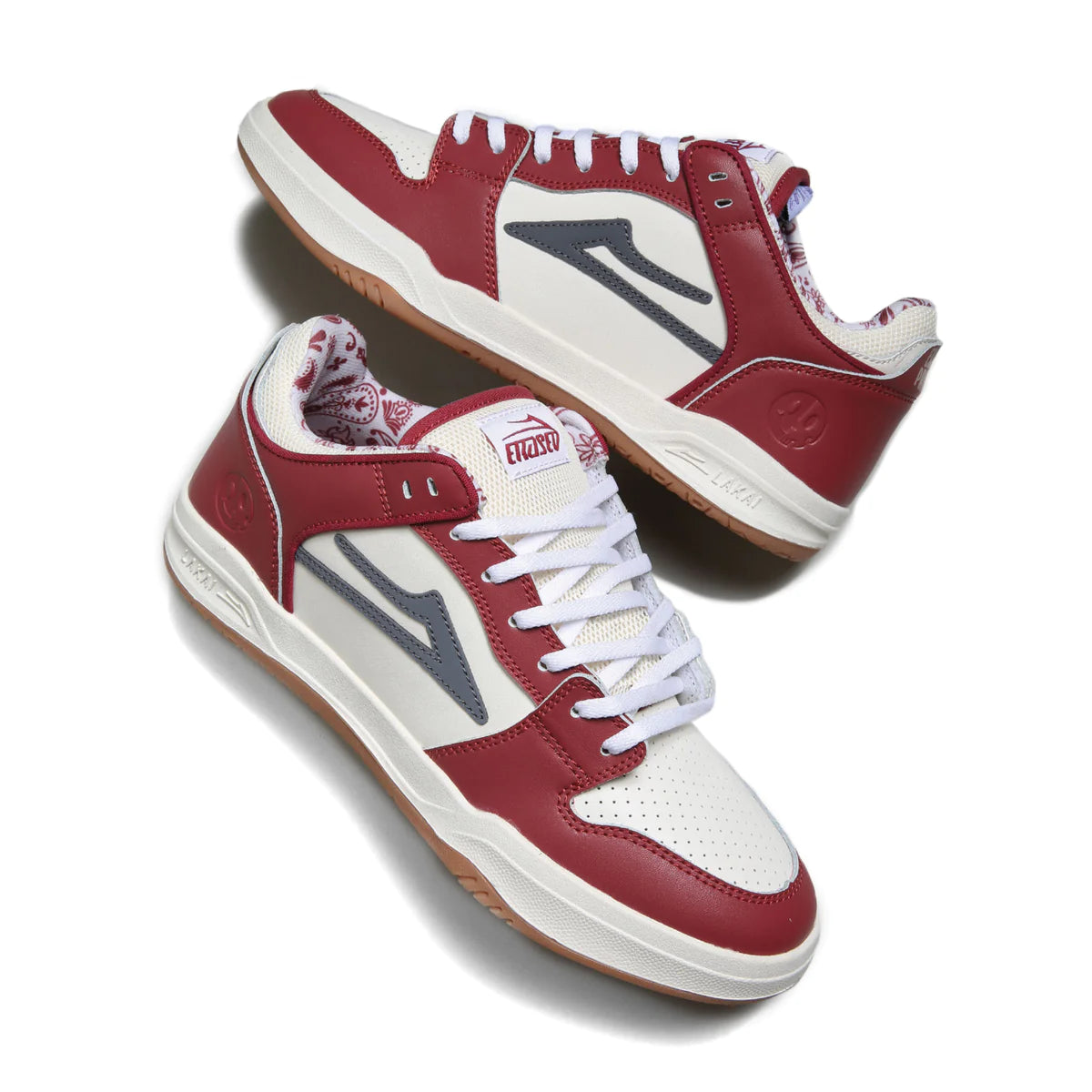 Lakai X Erased Telford low dark red cream leather