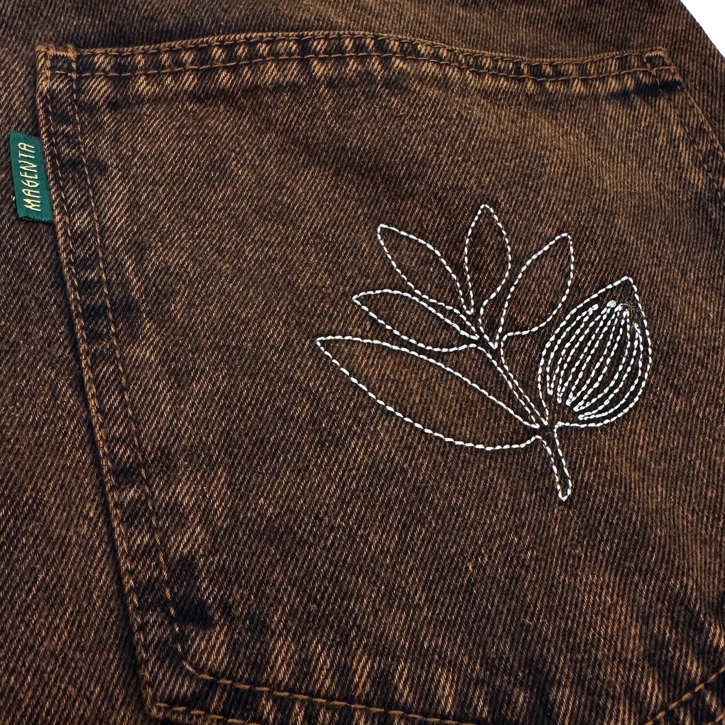 Magenta OG Denim pant bronze