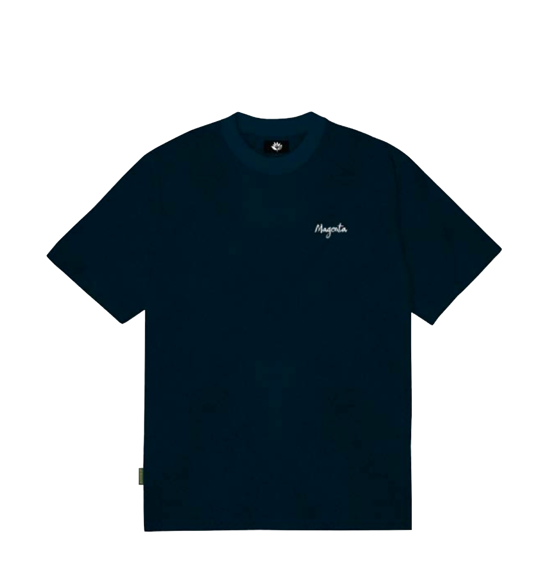 Magenta Velours tee navy