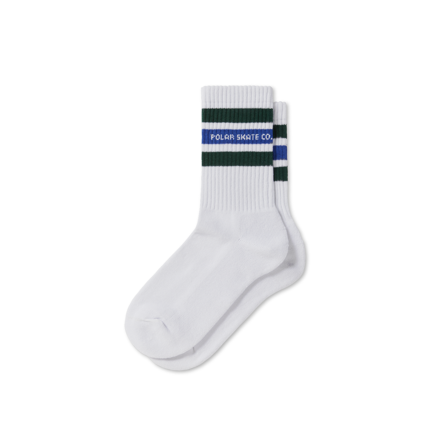 Polar Skate Co Fat Stripes socks white green blue