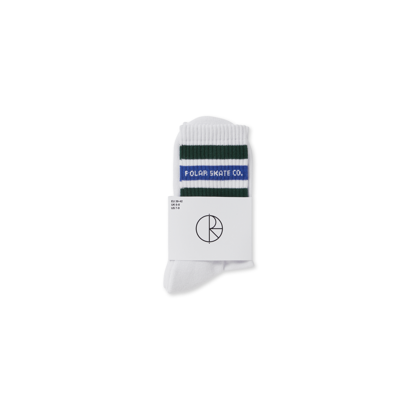 Polar Skate Co Fat Stripes socks white green blue