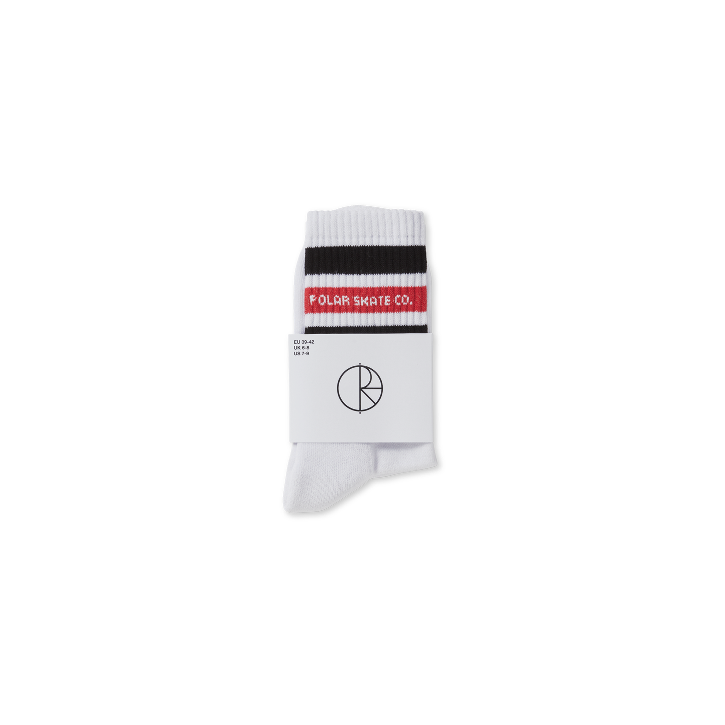 Polar Skate Co Fat Stripes socks white black red