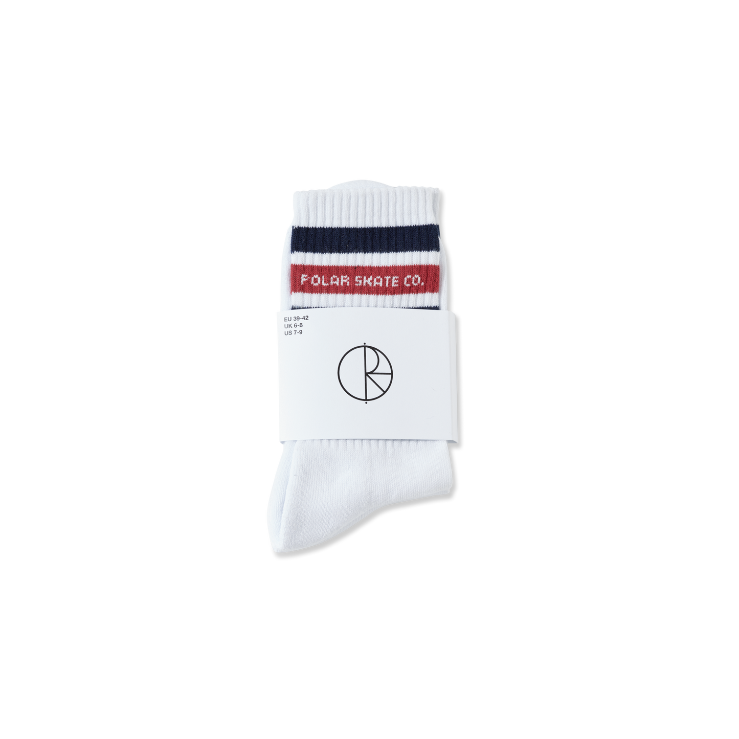 Polar Skate Co Fat Stripes socks white navy red