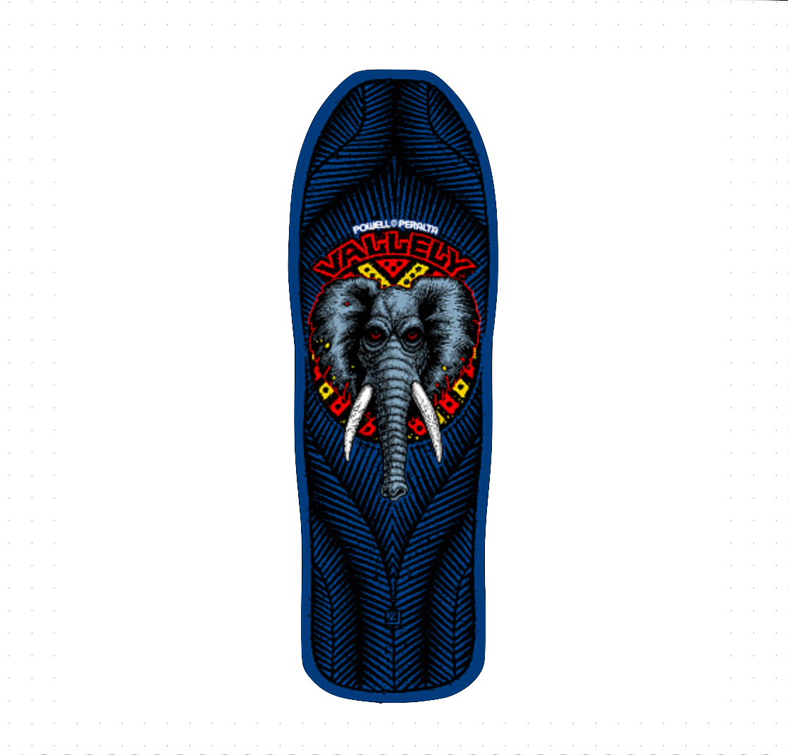 Powell-Peralta Mike Vallely Re-Issue deck Elephant blue 10" X 30.2"