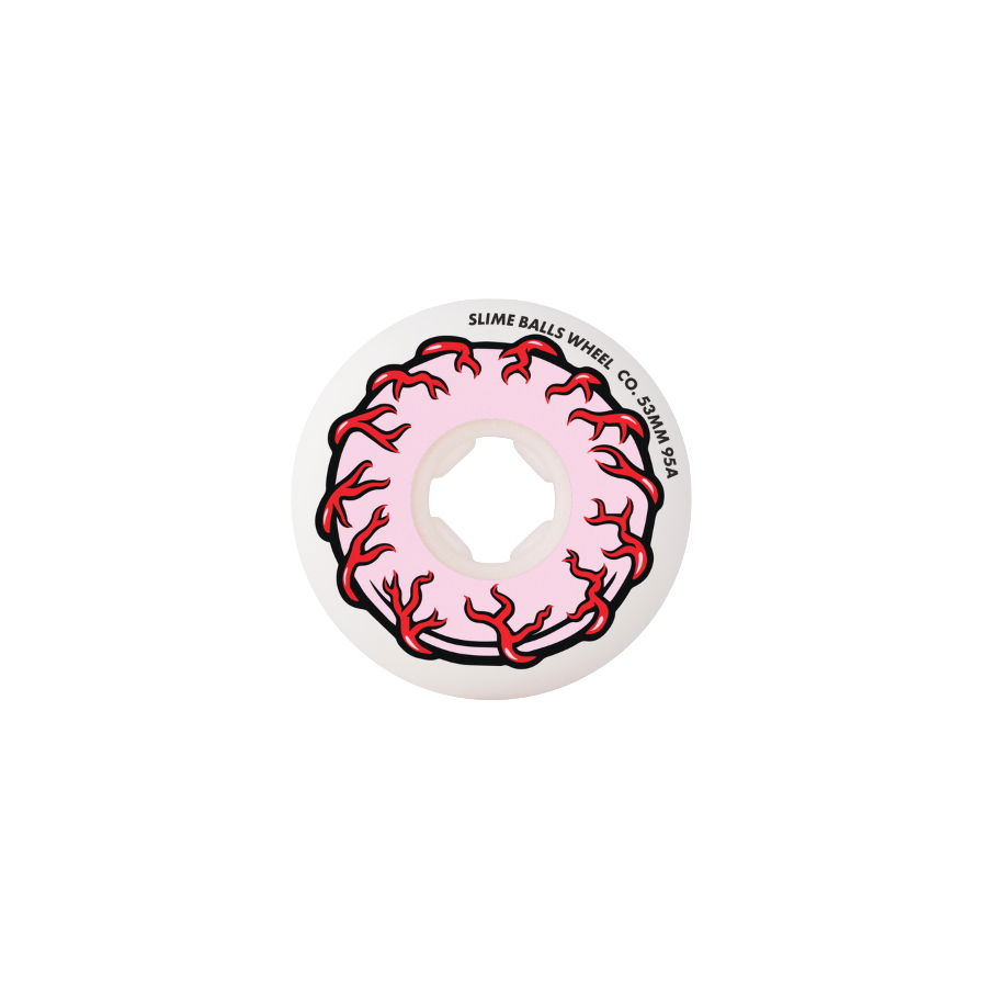Slim Balls Pink Eyes wheels white 53mm 95A