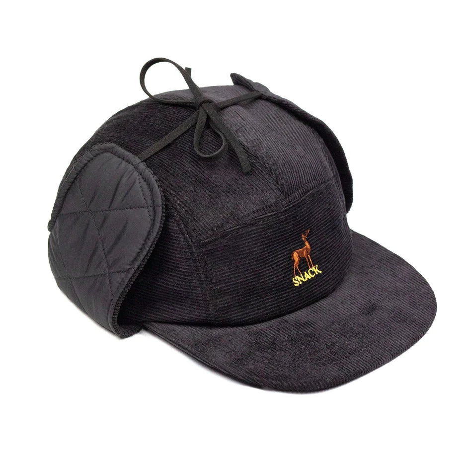 Snack cap Buck Earflap 5 Panel black cord