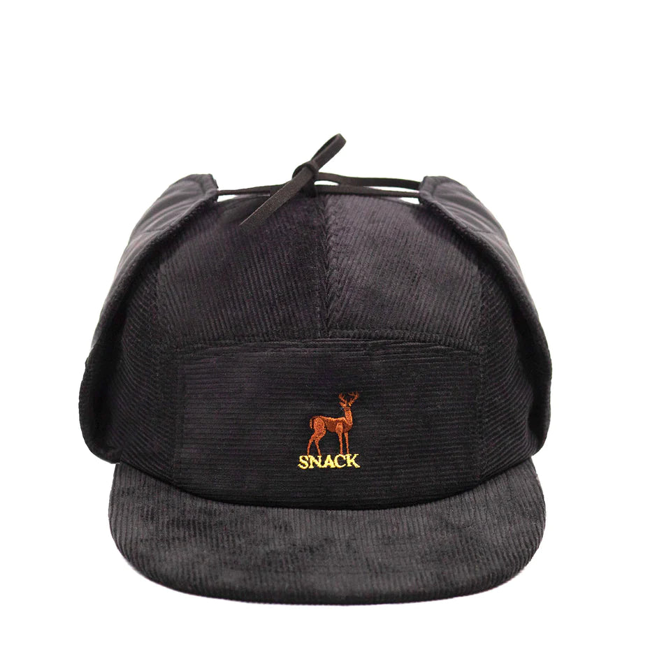 Snack cap Buck Earflap 5 Panel black cord