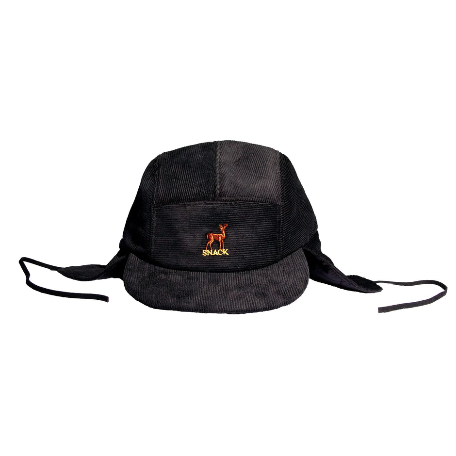 Snack cap Buck Earflap 5 Panel black cord