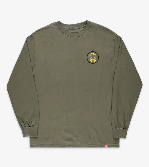 Spitfire tee L/S Classic Swirl Overlay militray green