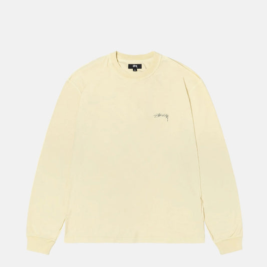 Stüssy Pigment Dyed Inside Out L/S crew pale yellow