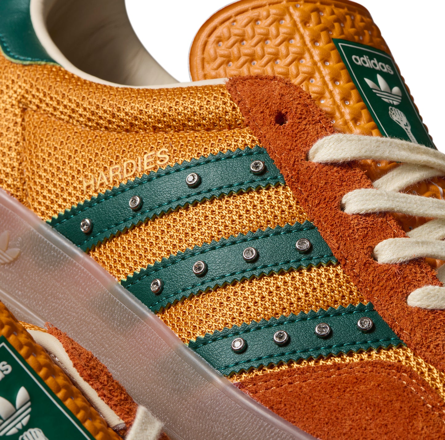 adidas X Hardies Gazelle orange core green gum 5