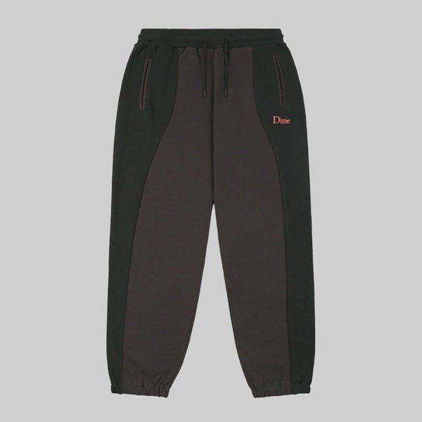 Dime pant Ribbed Panel sweatpant black brown