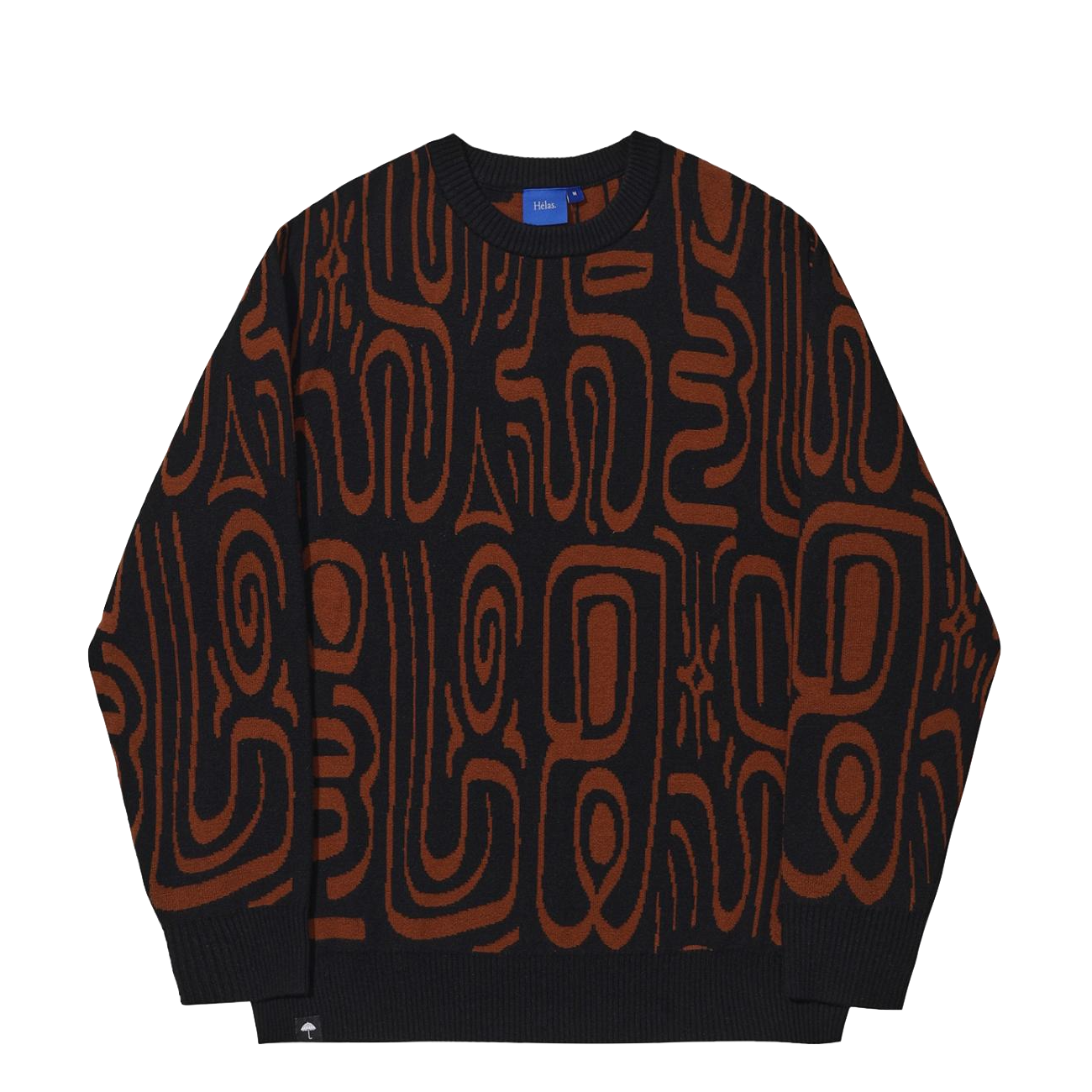 Hélas Abstract crewneck knit black brown