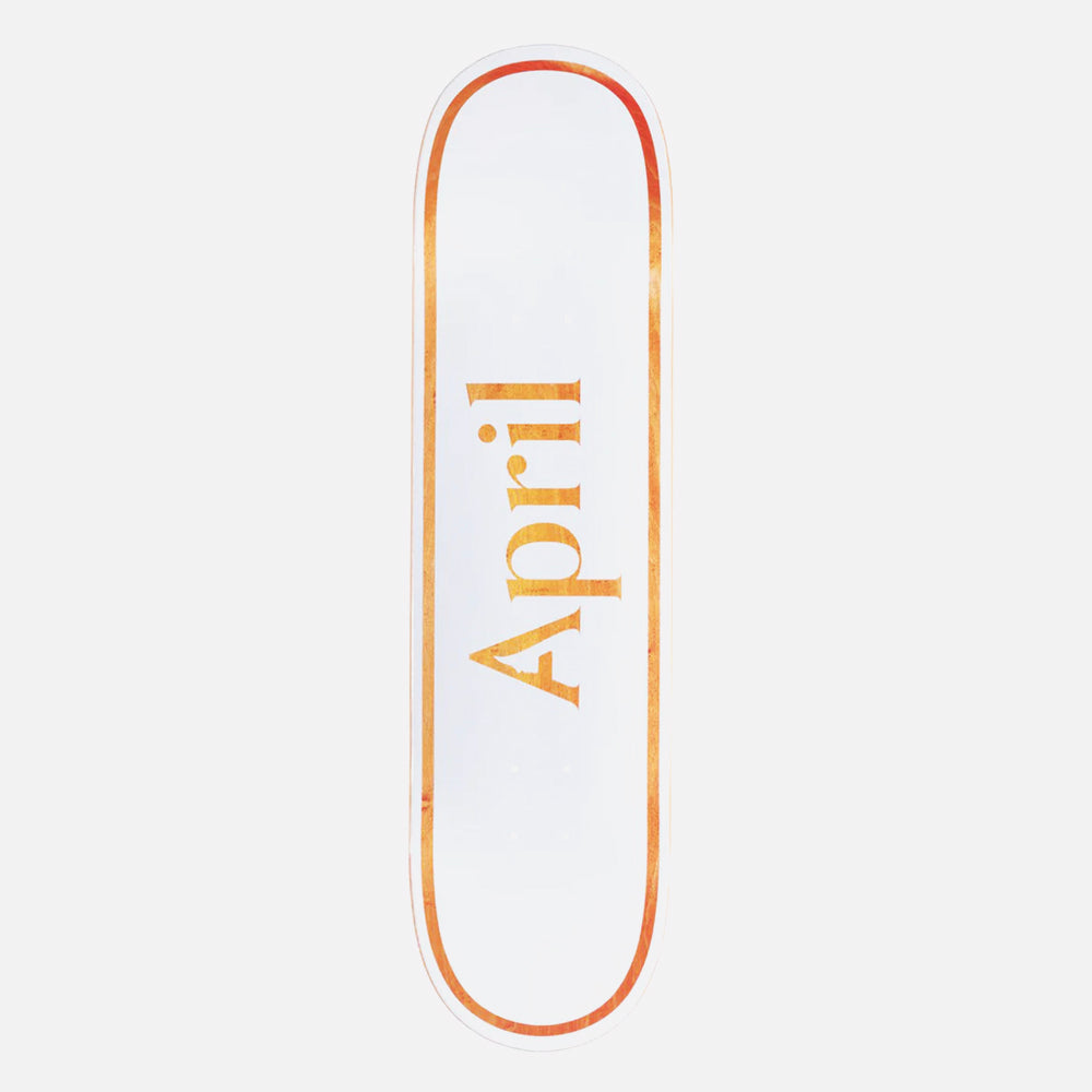 April deck Logo white orange 7.8"