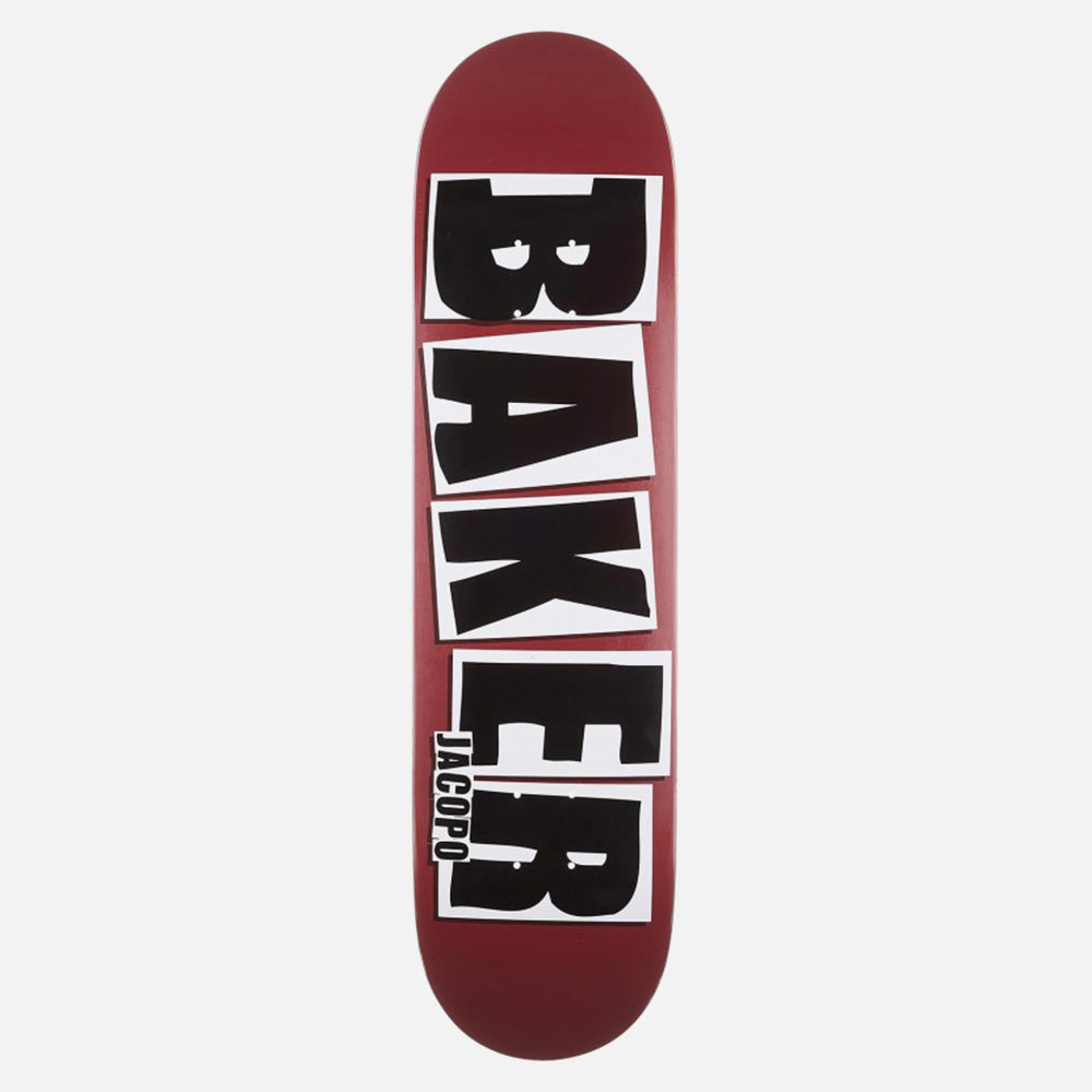 Baker deck Brand Name Jacopo Carozzi matte maroon 8"