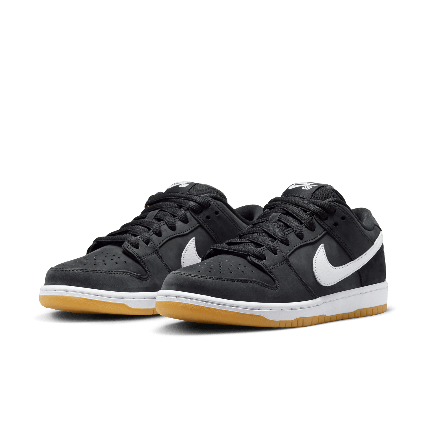 Nike SB Dunk Low Pro ISO black white black gum light brown