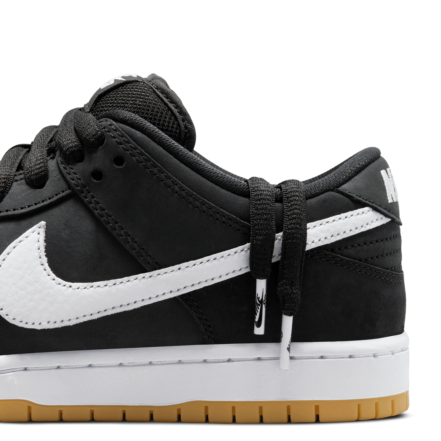 Nike SB Dunk Low Pro ISO black white black gum light brown