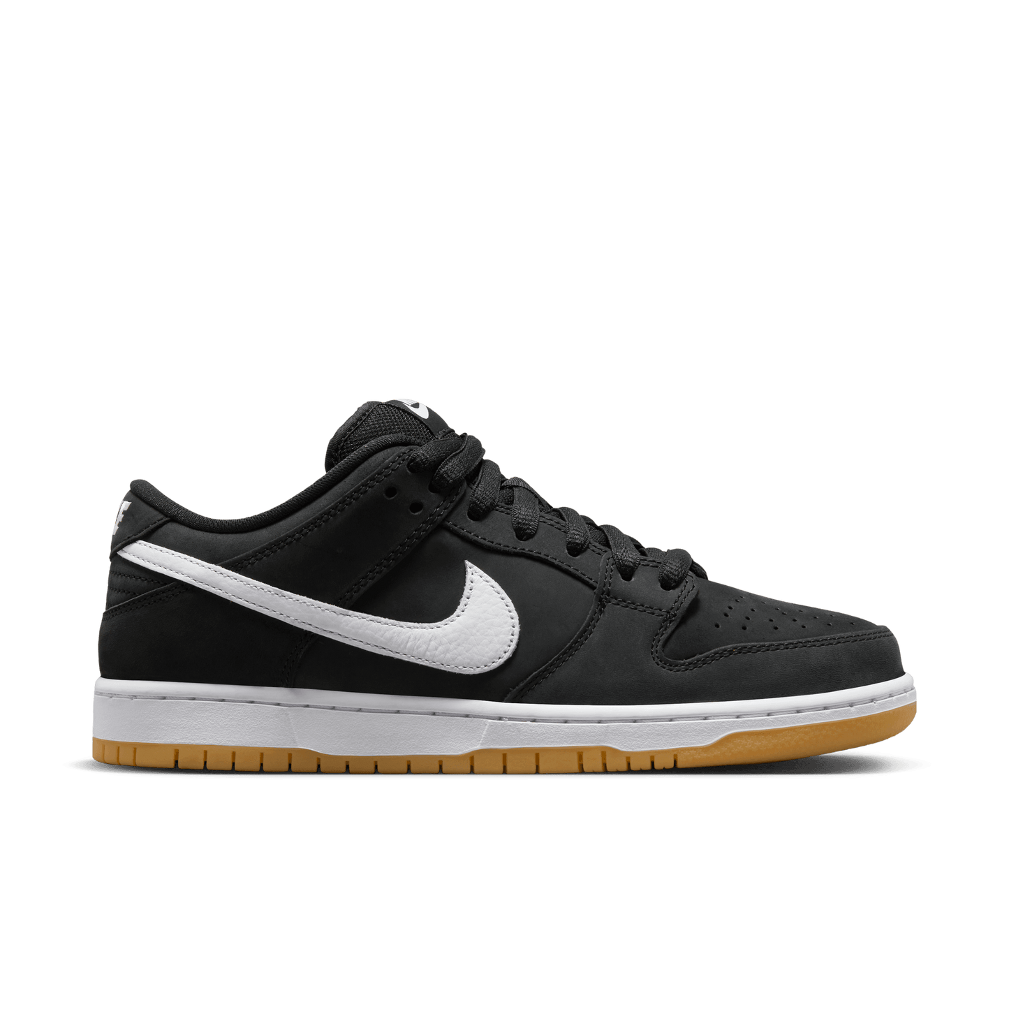 Nike SB Dunk Low Pro ISO black white black gum light brown