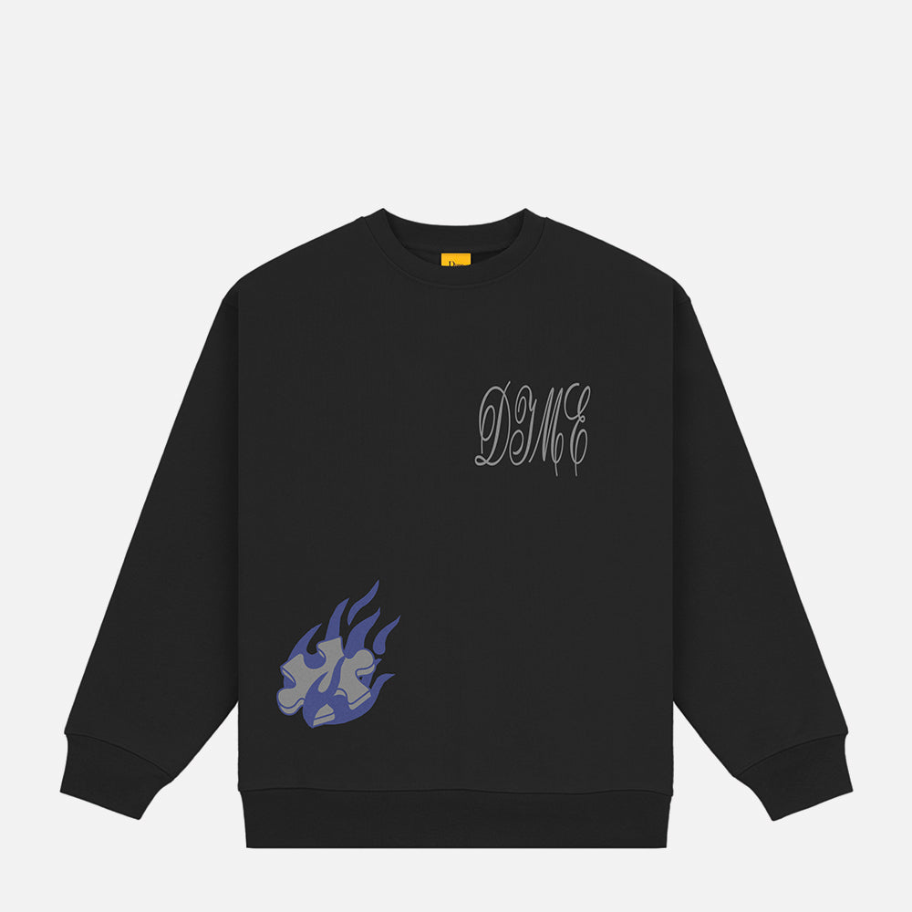 Dime crewneck Flamepuzz black