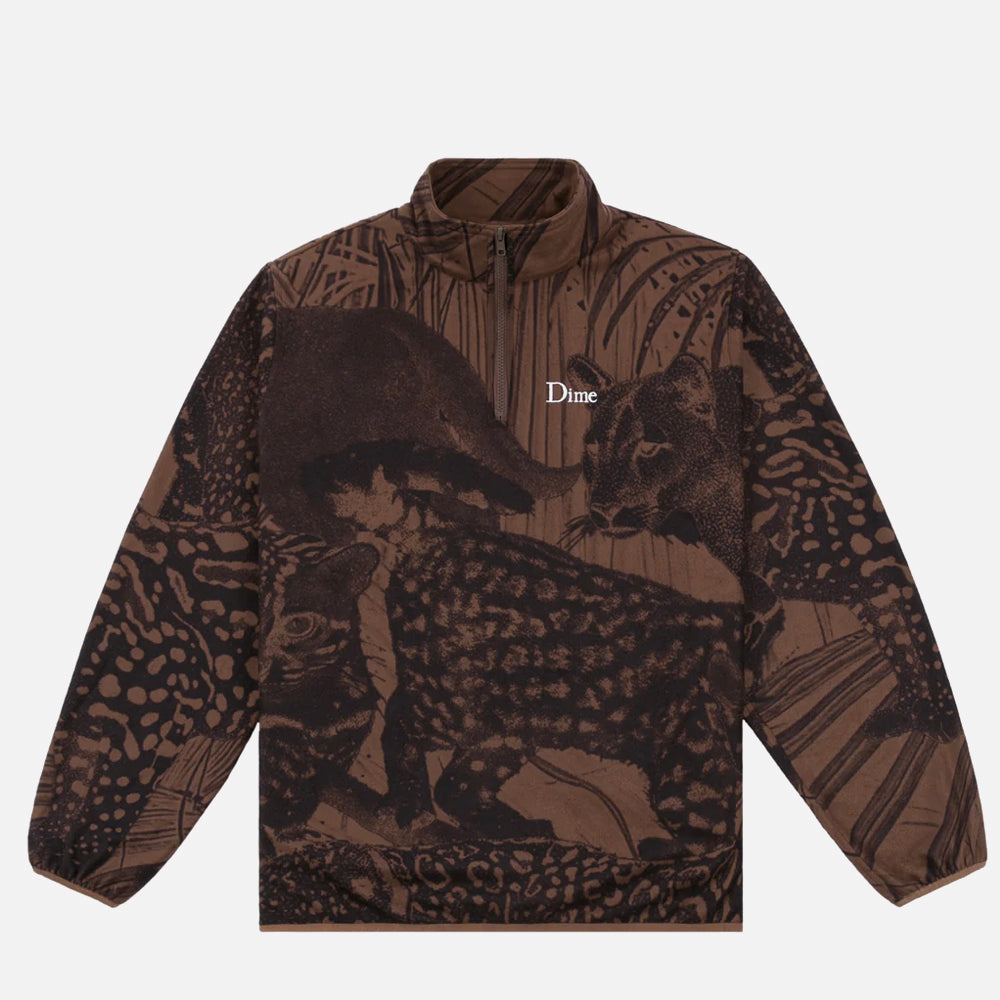Dime crewneck Safari Polar Fleece Zip sepia