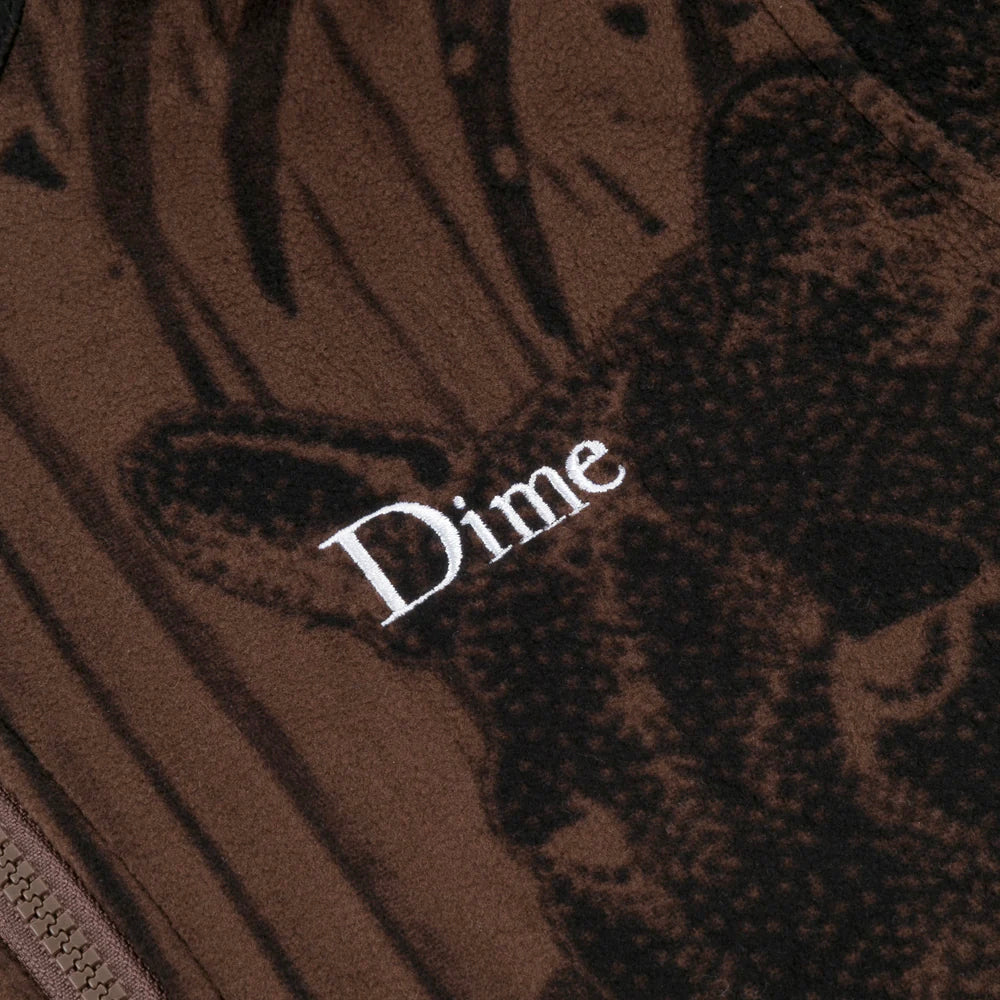 Dime crewneck Safari Polar Fleece Zip sepia