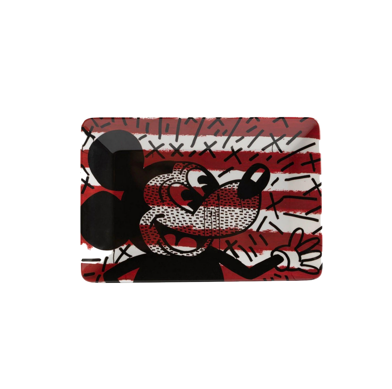 Diamond X Keith Haring X Mickey Mouse Hands key tray red stripes