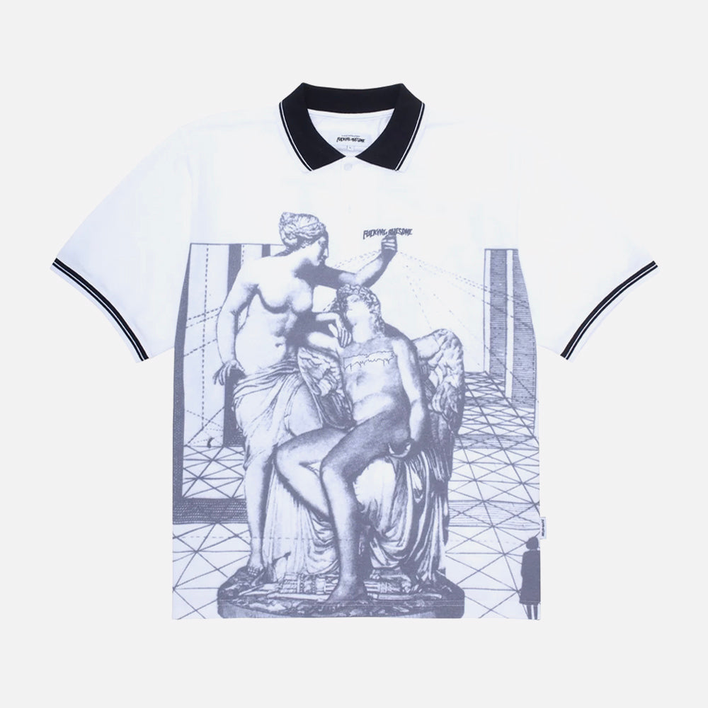 Fucking Awesome polo Perspective Statue white black