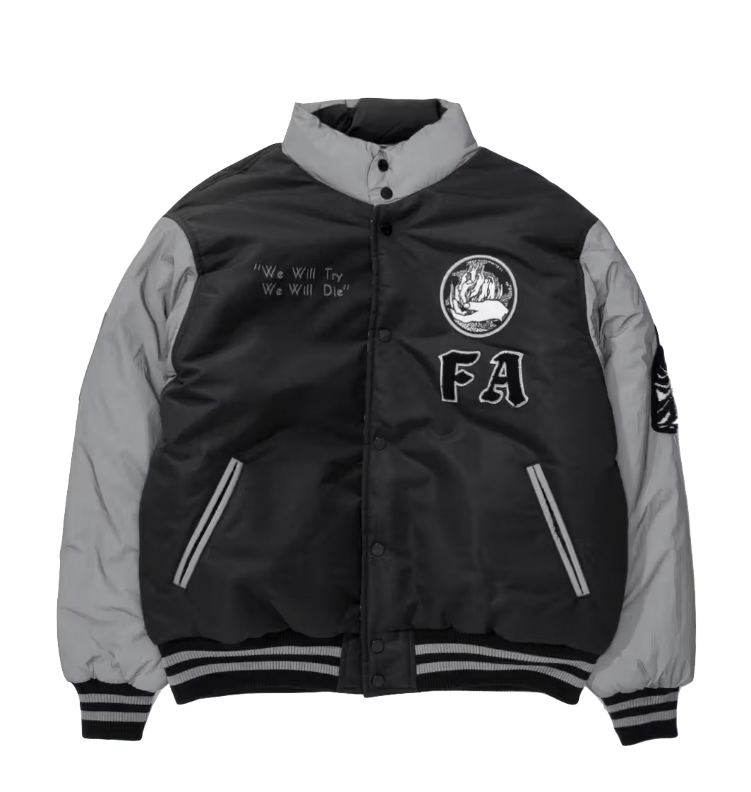 Fucking Awesome Reflective Reversible Varsity Puffer jacket Last Supper