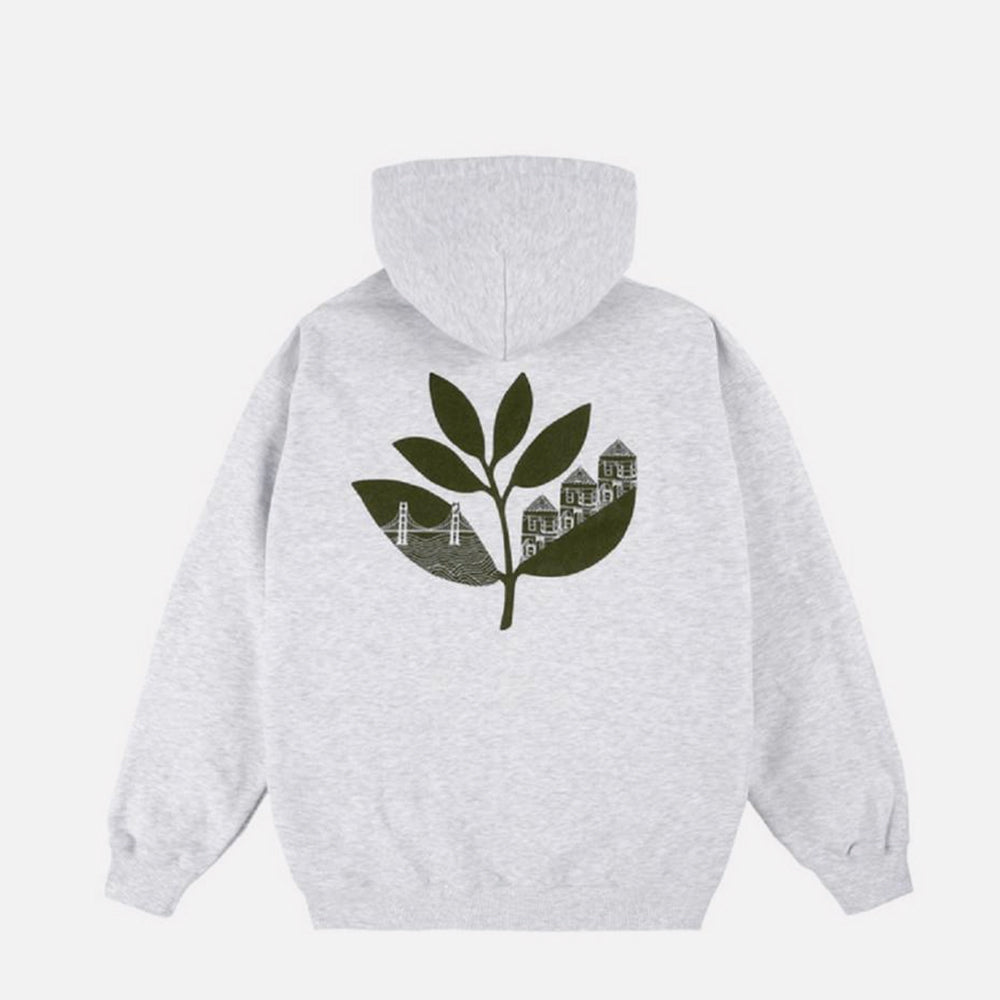 Magenta hoodie SF Plant ash grey