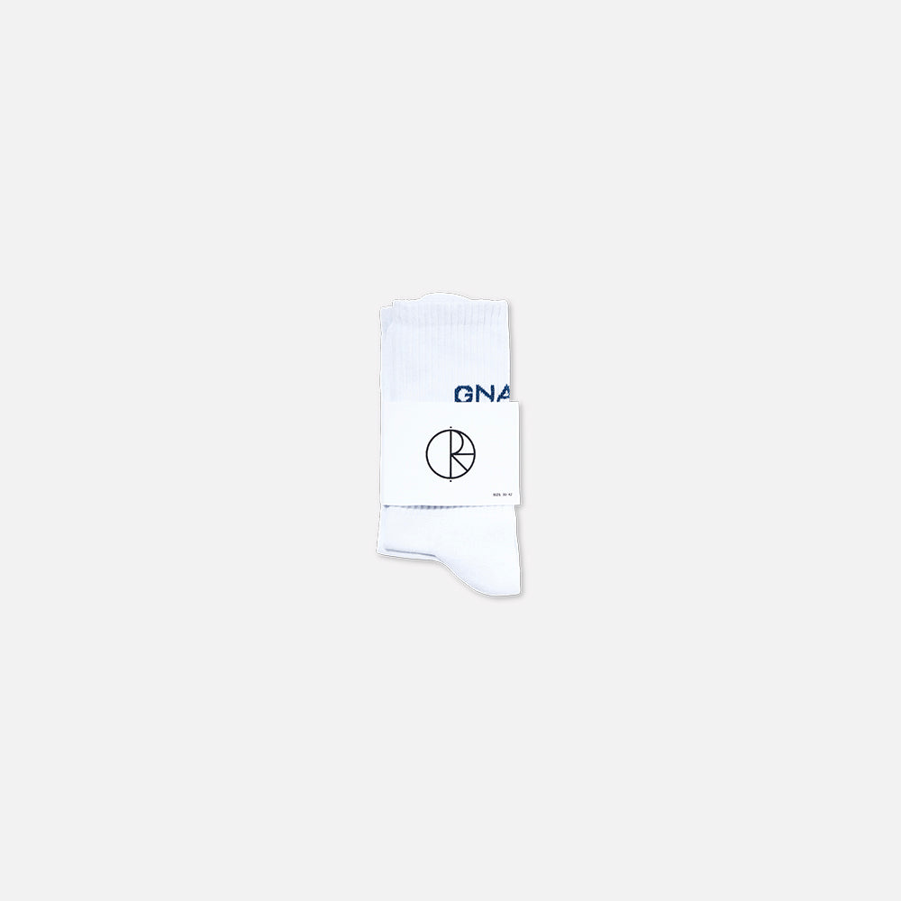 Polar Skate Co Gnarly Huh! socks white navy