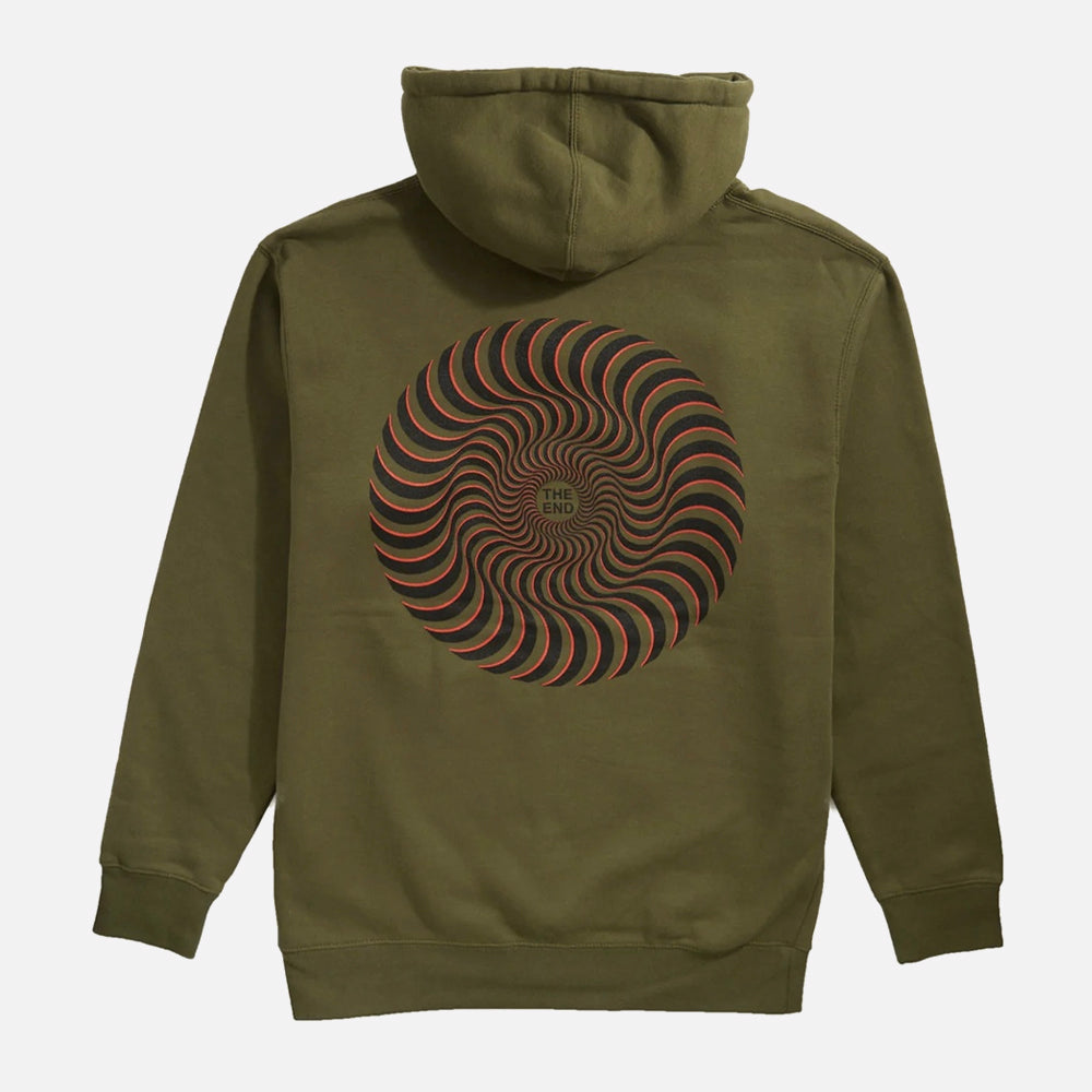 Spitfire hoodie Classic Swirl Overlay army