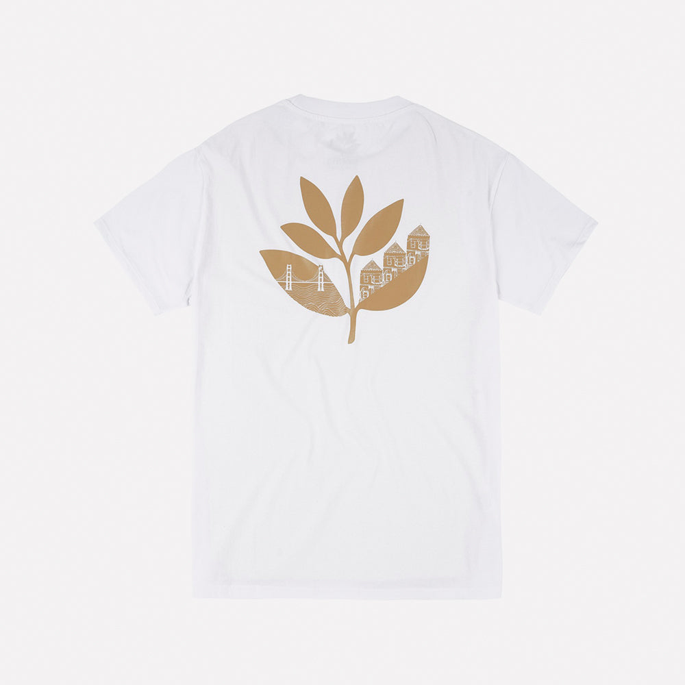 Magenta tee SF Plant white