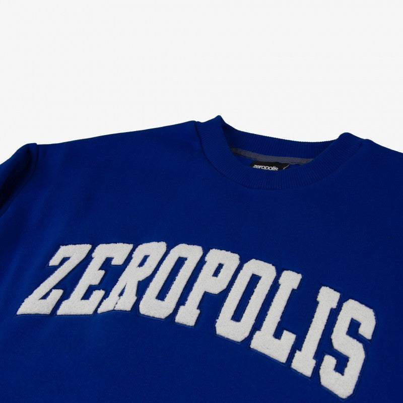 Zeropolis crewneck League Logo blue white blue