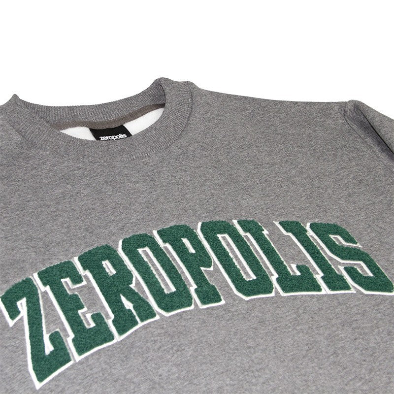 Zeropolis crewneck League Logo grey teal white