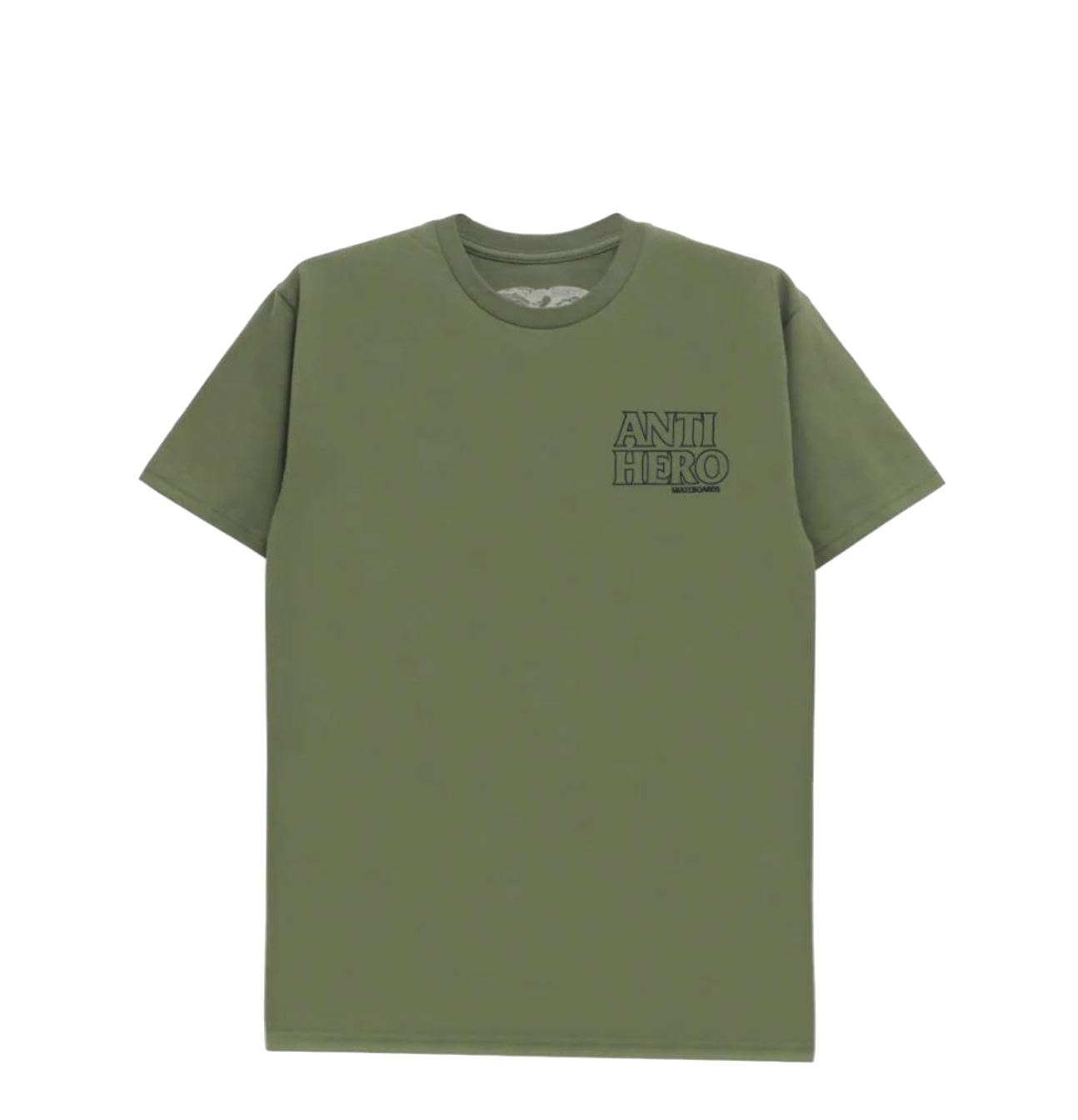 AntiHero tee Lil Black Hero Outline military green black
