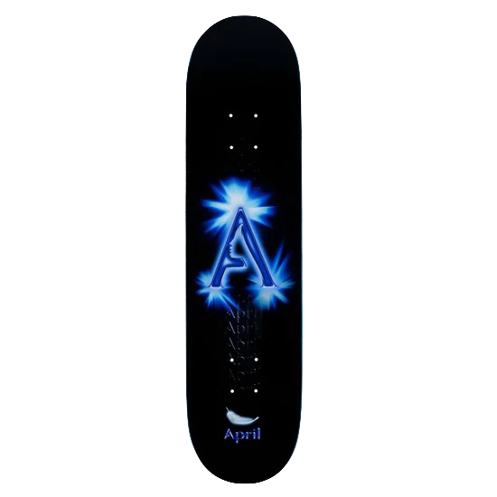 April A Logo deck black blue 7.8"